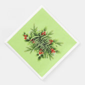 Holly Merry Christmas Paper Napkin Serviette (Ecke)