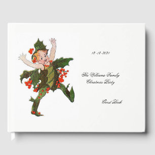 Holly Merry Christmas Party Niedlich Flower Girl Gästebuch