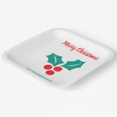 Holly Merry Christmas Red White Green Individuelle Pappteller (Gewinkelt)