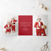 Holly Merry Christmas Trifold Foto Weihnachten Dreifach Gefaltete Urlaubskarte (Innenseite)