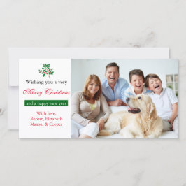 Holly "Merry Christmas" White - Fotokarte Feiertagskarte