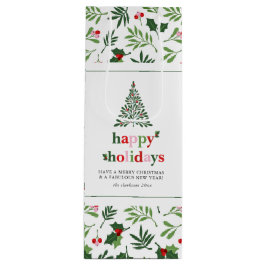 Holly Merry Holidays Bright Fun Geschenktüte Für Weinflaschen