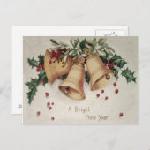 Holly Mistletoe Bells Bell Winterberry Postkarte (Vorne/Hinten)