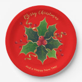 Holly Mistletoe Paper Plate Pappteller (Vorderseite)