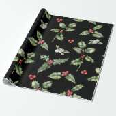 Holly Mistletoe Pattern Geschenkpapier (Ungerollt)