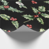 Holly Mistletoe Pattern Geschenkpapier (Ecke)