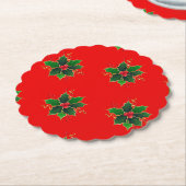 Holly Mistletoe Pattern Paper Untersetzer (angewinkelt)