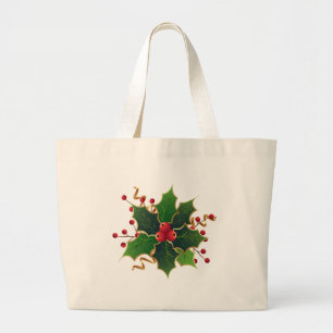 Holly Mistletoe Weihnachten Jumbo-Tragetasche Jumbo Stoffbeutel