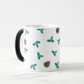 Holly mit Berries Muster Weihnachtskaffee Verwandlungstasse (Vorderseite Links)