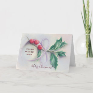 Holly mit Bow Pastel Personalisierte Weihnachten