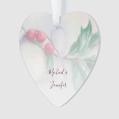 Holly mit Bow Pastel Personalisierte Weihnachten Ornament (Vorderseite)