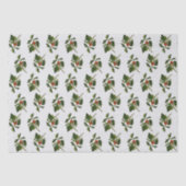 Holly mit Red Berries über Elfenbeinhintergrund Seidenpapier (Vorderseite)