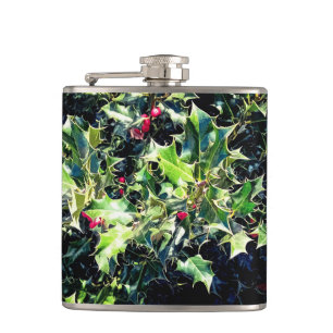 Holly mit roten Beeren Flachmann