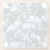 Holly mit Schnee Glasuntersetzer (Rückseite)