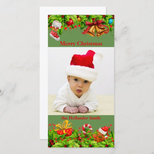 Holly mit Weihnachten im Foto dekoriert (Vorne/Hinten)