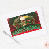 Holly n Christmas Dekorationen modern Rechteckiger Aufkleber (Umschlag)