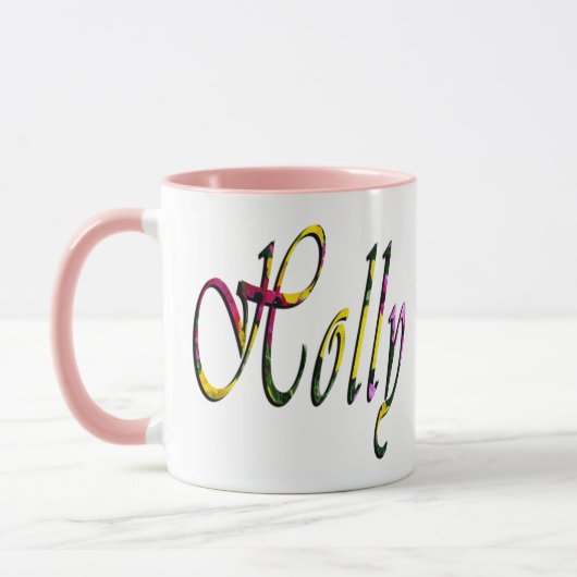 Holly, Name, Logo, Pink Combo-Kaffee-Tasse Tasse (Links)