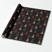 Holly Night Christmas Buffalo Kariert und Leopard Geschenkpapier (Ungerollt)