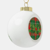Holly on Christmas Kariert 4 Keramik Kugel-Ornament (Links)