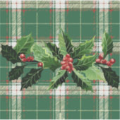 Holly on Christmas Kariert 5 Aufkleber (Vorderseite)