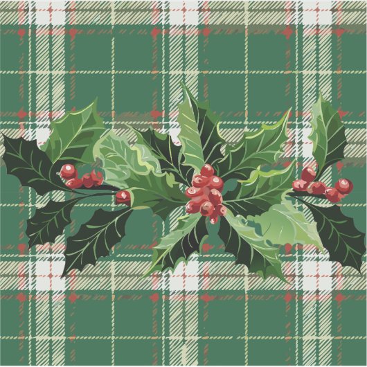 Holly on Christmas Kariert 5 Aufkleber (Vorderseite)