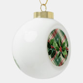 Holly on Christmas Kariert 9 Keramik Kugel-Ornament (Links)