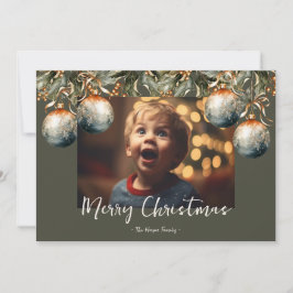 Holly-Ornament-Foto Feiertagskarte