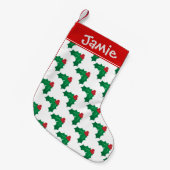 Holly Pattern Kleines Weihnachtsfest Personalisier Kleiner Weihnachtsstrumpf (Vorderansicht (hängend))