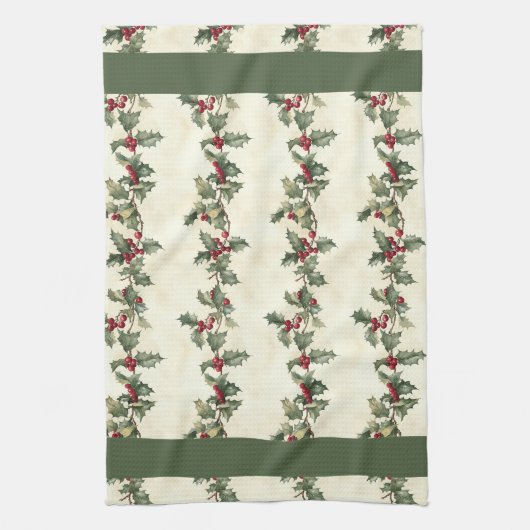 Holly Pattern Weihnachtsküchentuch Geschirrtuch (Vertikal)
