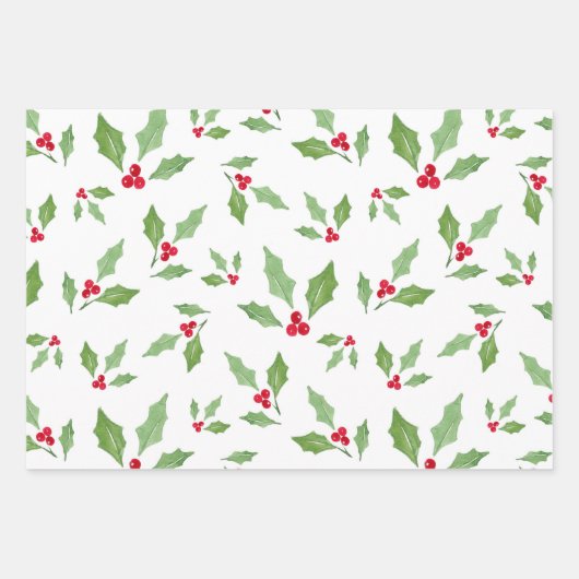 Holly Patterns Geschenkpapier Set (Vorderseite 2)