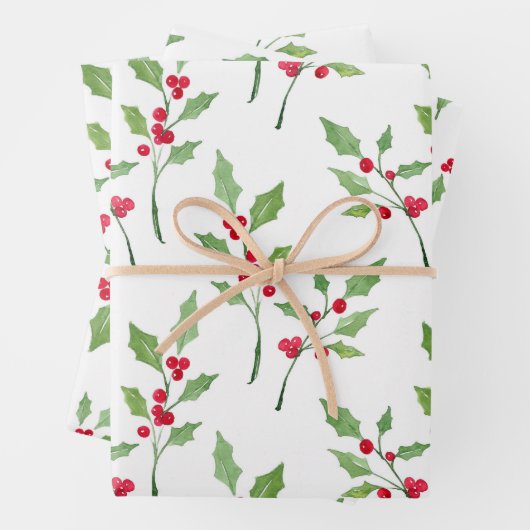 Holly Patterns Geschenkpapier Set (Beispiel)