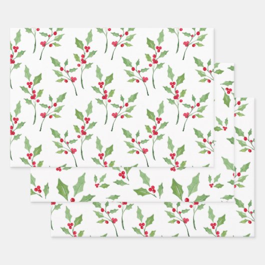 Holly Patterns Geschenkpapier Set (Set)