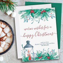 Holly Pflanze Mistletoe und Lantern Frohe Weihnach