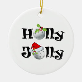 Holly Pickleball Keramik Ornament