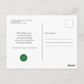 Holly Pine & Berry | Holiday Greetings Postkarte (Rückseite)