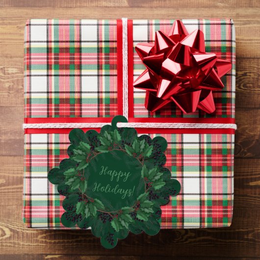 Holly Pine Branches Berries Weihnachtsfeier Ornament Karte (Insitu (Geschenk))