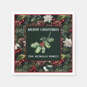 Holly & Pine Celebration Serviette (Vorderseite)