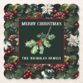 Holly & Pine Celebration Untersetzer (Vorderseite)