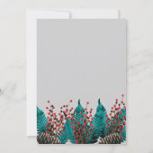 Holly Pine Cone Bouquet Gold Border Einladung (Rückseite)