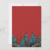 Holly Pine Cone Bouquet Gold Corporate Holiday Einladung (Rückseite)