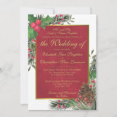 Holly & Pine Festliche Weihnachtsfeier Einladung (Vorderseite)