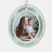 Holly & Pine Foto Keramik Ornament (Links)