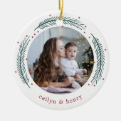 Holly & Pine Foto Keramik Ornament (Vorne)