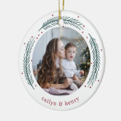 Holly & Pine Foto Keramik Ornament (Links)
