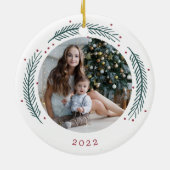 Holly & Pine Foto Keramik Ornament (Hinten)