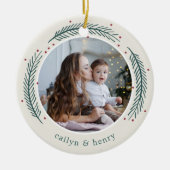 Holly & Pine Foto Keramik Ornament (Vorne)