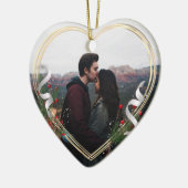 Holly & Pine Gold Frame Foto 1. Weihnachten gemein Keramik Ornament (Links)