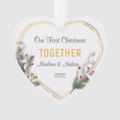 Holly & Pine Gold Frame Foto 1. Weihnachten gemein Ornament (Rückseite)