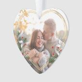 Holly & Pine Gold Frame Foto 2-seitig Ornament (Vorderseite)