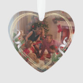 Holly & Pine Gold Rahmen Foto 2-seitig Ornament (Vorderseite)